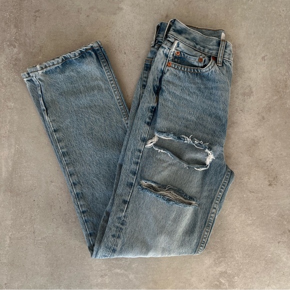 TOPSHOP Sofia Ripped High Waist Dad Jeans - Picture 6 of 10